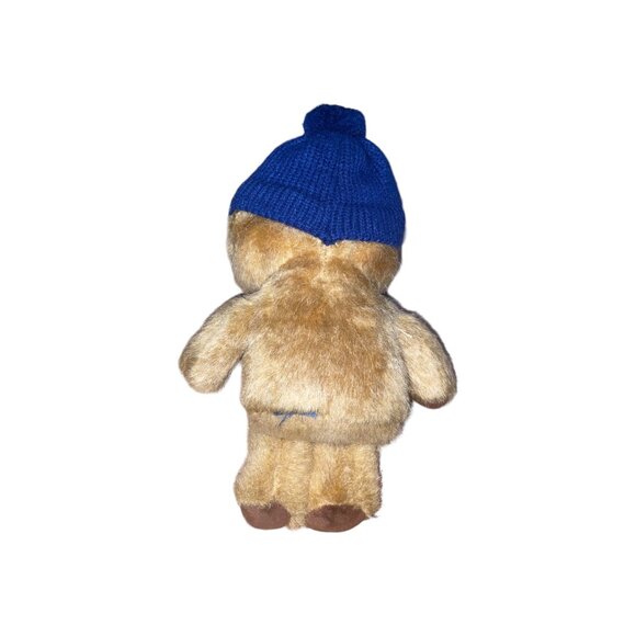 Ralph Lauren Plush Teddy Bear With Blue Knit Beanie Embroidered Polo Logo - Picture 4 of 4